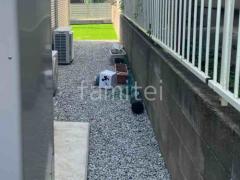 犬走り 防犯砂利敷き バラス砕石 防草シート加工