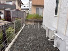 犬走り 防犯砂利敷き バラス砕石 防草シート加工